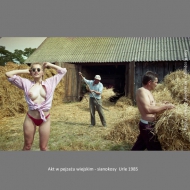 Nude on the country landscape - haymaking Urle 1985